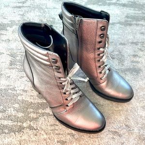 Callie 2 Bootie. Pewter leather